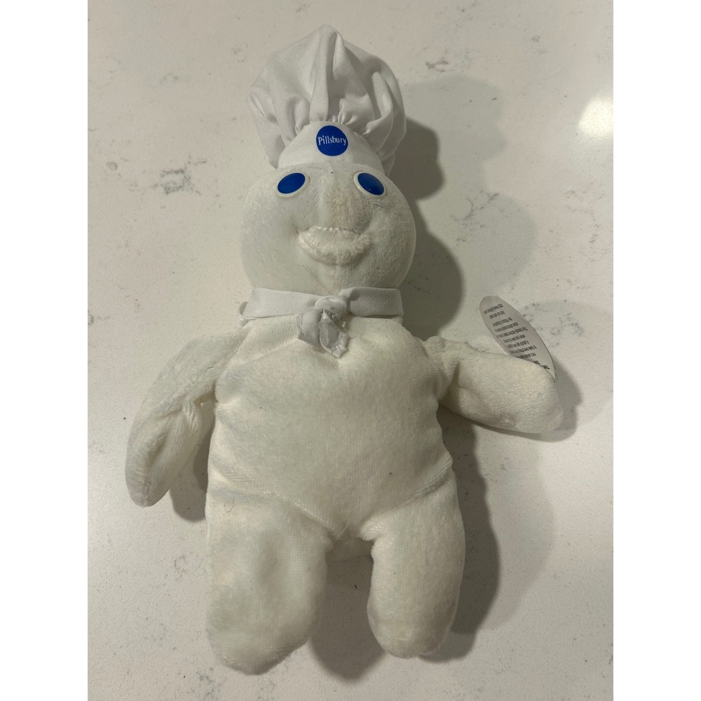 Pillsbury Doughboy Poppin‎ Fresh Plush 8 Inch Stuffed Toy White Chef Hat
